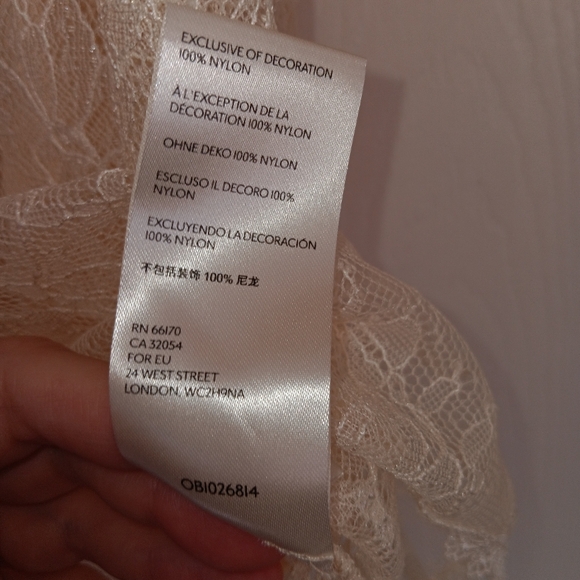 Free People Secret Admirer Mock Neck  Cream Lace Top. Size S. - Picture 15 of 15